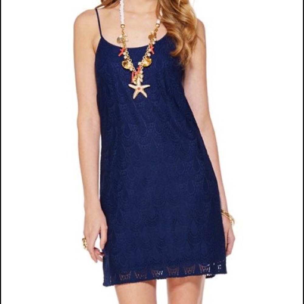 Navy Dellaria strappy tank dress